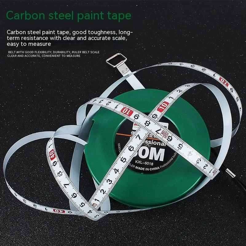 10-50m Portable Disc Steel Tape Measure with Concealed Rocker Precision Engineering Measuring Round Disk Ruler Profession Tools