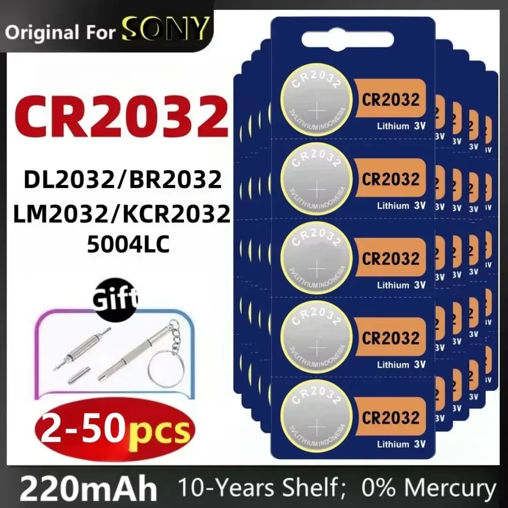 5-50pcs Original For Sony CR2032 CR2032 Button Cell Battery cr 2032 For Watch Toys Remote Control Computer Calculator Control