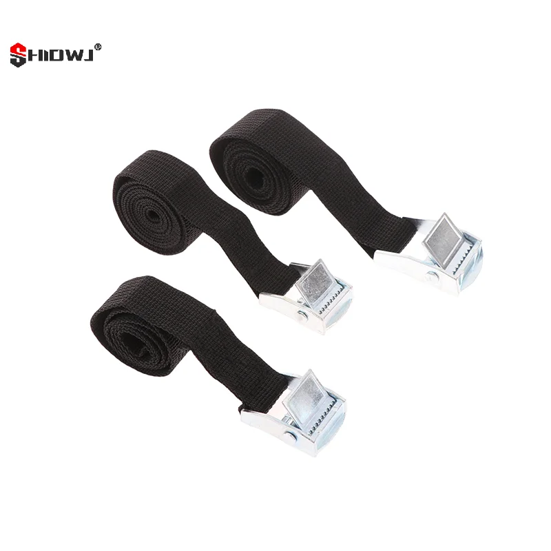 Tie-Down Belt Cargo Lashing Strap For Car Motorcycle Bike With Metal Buckle Tow Rope Strong Ratchet Fixing Belts For Luggage Bag