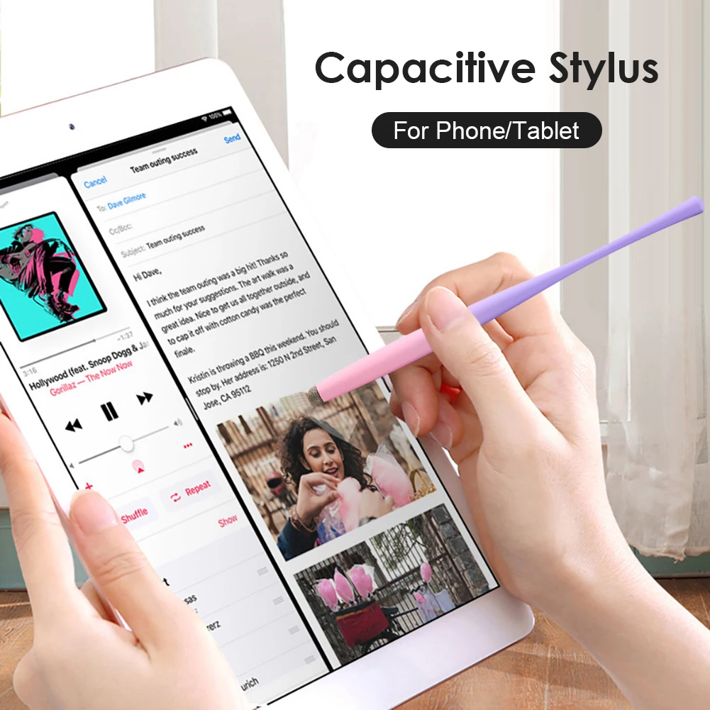 

2021 Capacitive Stylus Fiber Tip Slim Waist Gradient Touchscreen Stylus Pencil for Tablet Phone Touch Screen Pen