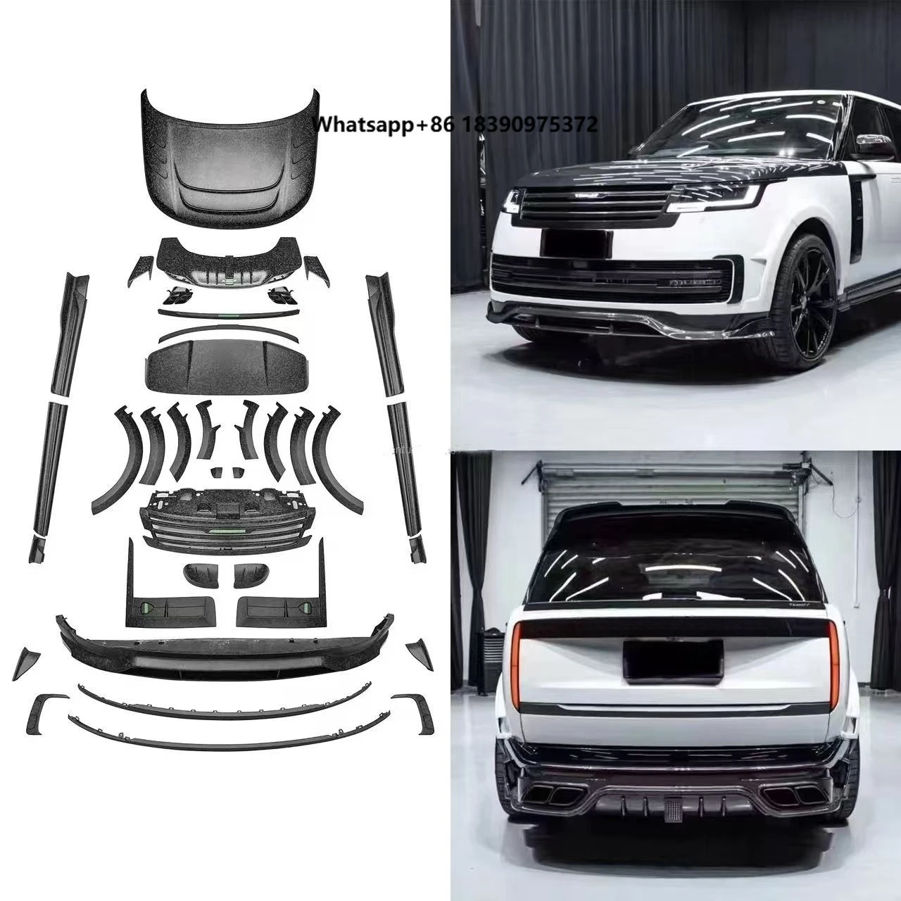 For MSY Body Kit Range Rover MSY Dry Carbon Fiber  Front Lip Diffuser Spoiler Hood Wide MSY Body Kit