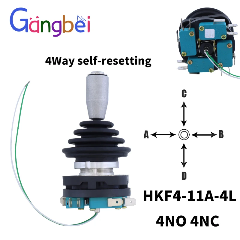 30mm Master Monolever Joystick Switches 2Way 4 Way Self Locking Latching Reset Momentary Toggle Cross Rocker Switches HKF4-11-4L