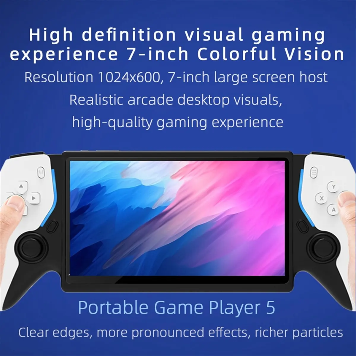 ♬◤Popular Style  ◥HC8000 7inch Screen Retro Handheld Game Console 64G 15000 Games Open Source Game Player Support 30+ Emulators