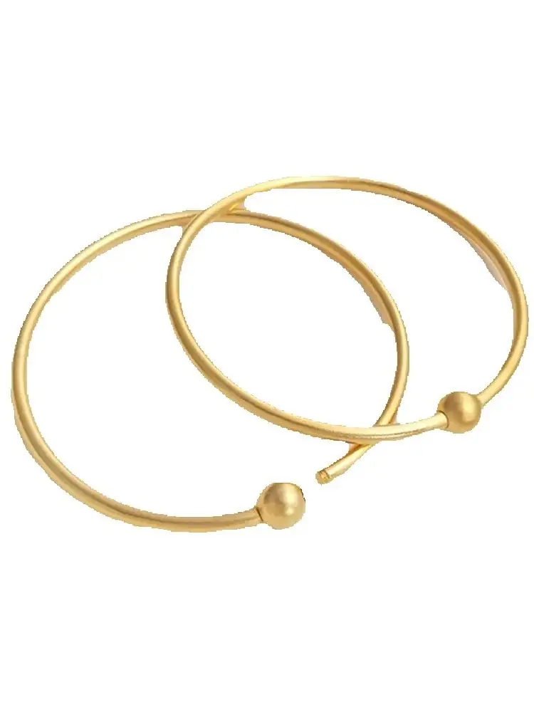 

Vietnam strong color gold with open screw universal bracelet DIY string big hole transfer bead pendant ancient method bracelet