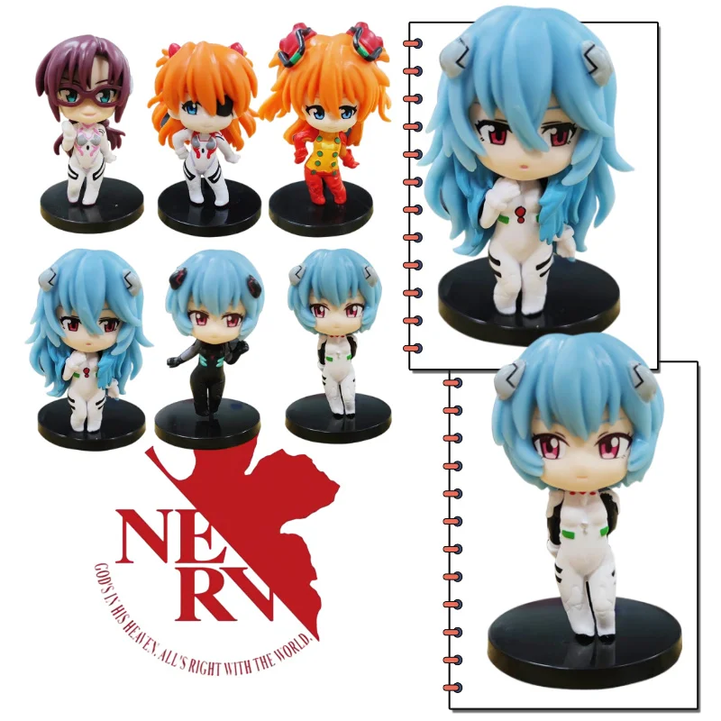 

В наличии: Набор из 6 фигурок Аниме ЕВА Аска Аянами Рей, 9,5 см, коллекционные модели, декоративные игрушки для рабочего стола, подарки