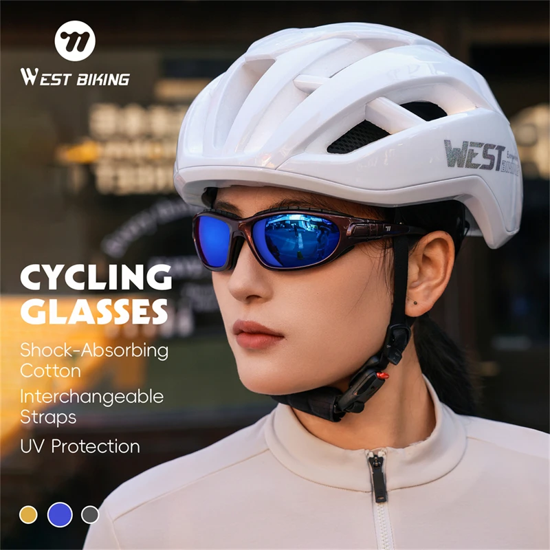 

WEST BIKING Polarized Cycling Glasses UV400 Polarized Lenses Wind/Dust-Proof Cycling Goggles 3 Lens Options Cycling Equipment