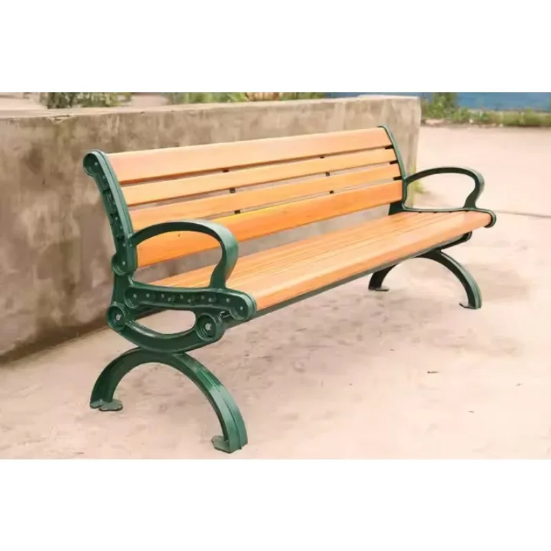 

Customized Color Antiseptic Wood Bench Solid Wood Garden Chair Street Benches Chair Bench Seating with Backrest