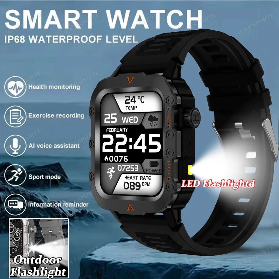

2025 New SmartWatch Men For Women Militray Outdoor GPS Track Sport Watches Heart Rate Sleep Waterproof Smart Watch IOS Android