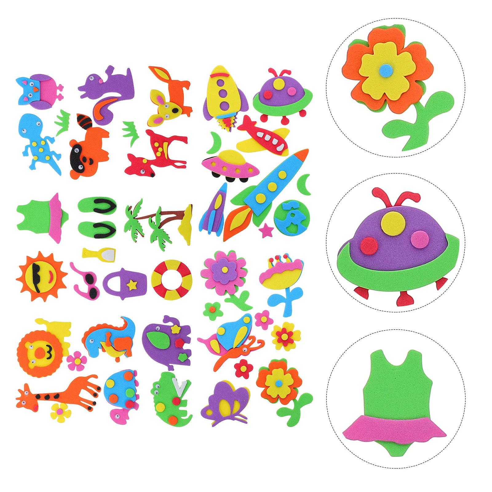 

3D Decorative Sponge Stickers Self-Adhesive DIY Stickers for Walls Doors Refrigerator Cartoon Craft Decals