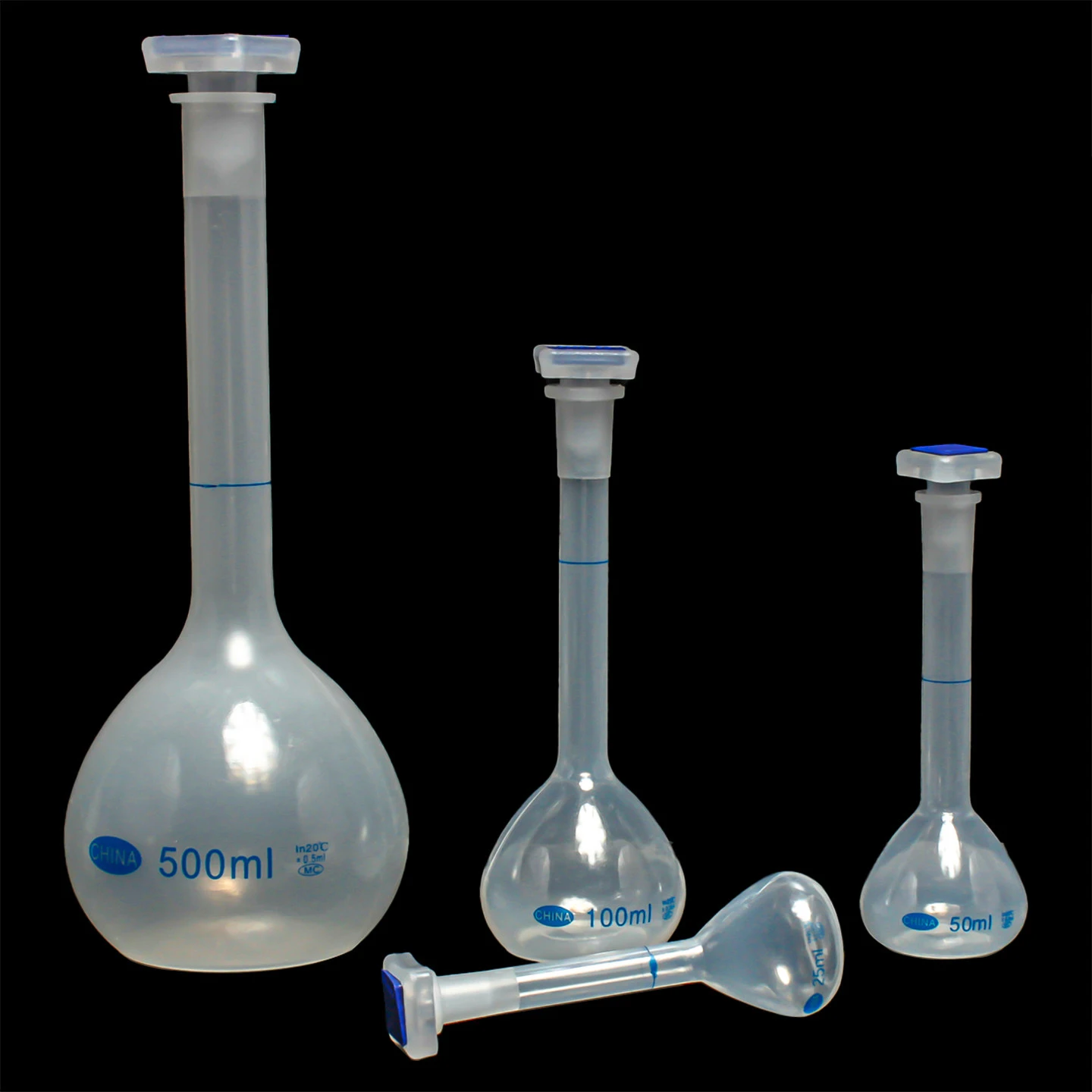 1 piece plastic PP volumetric flask 10ml 25ml 50ml 100ml 250ml 500ml 1000ml 2000ml acid and alkali resistant