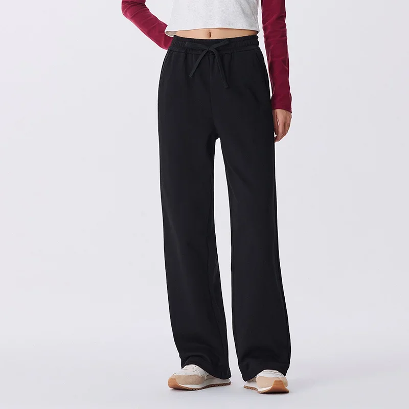 Semir Casual Pants Women Cover Flesh Wide-Leg Pants Simple Temperament Lazy Style Solid Color Versatile Long Pants