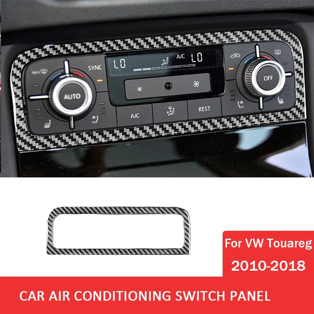 

for Volkswagen VW Touareg 2010-2018 Car Central Control Air Conditioning Switch Panel Trim Sticker Carbon Fiber Auto Accessories