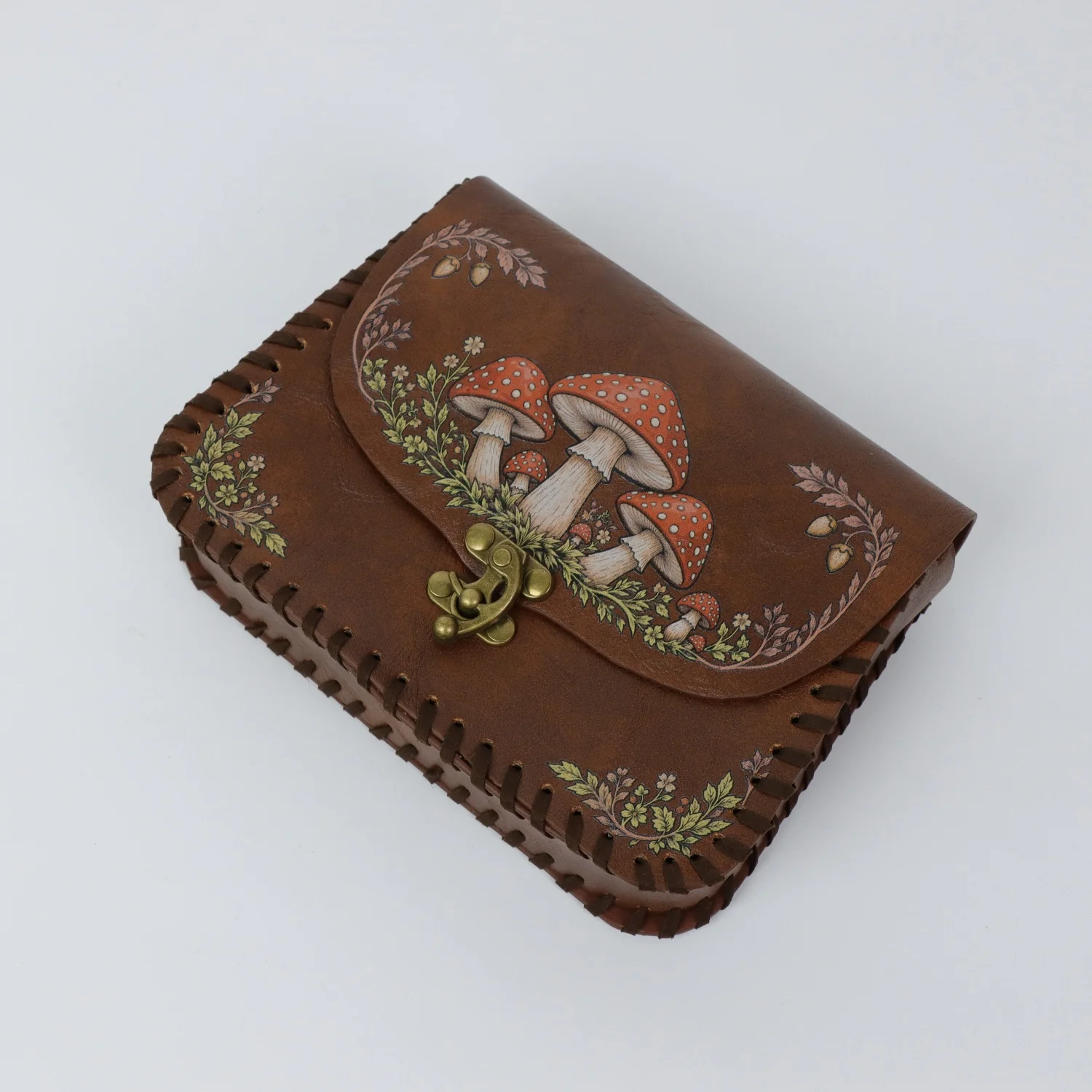 Halloween-Umhängetasche aus PU-Leder mit Hexen-Pilz-Motiv, Halloween-Festival-Cosplay-Handtasche, einzigartiges Geschenk – Detail 5