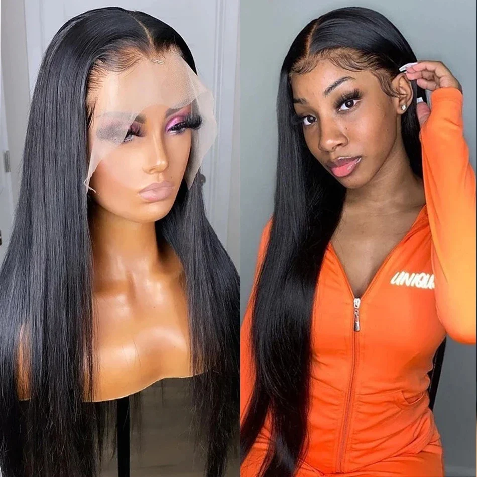 

Straight 360 Lace Frontal Wig 13x6 HD Lace Closure Wigs 4x4 HD Transparent Brazilian 250 Density Human Hair Wigs For Black Women