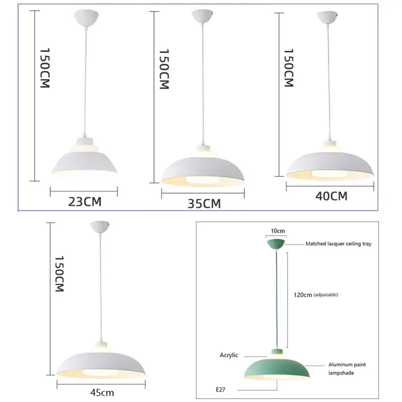 Nieuwe Nordic Led Hanglamp Creatieve Macaron Vliegende Schotel Armaturen Bars Slaapkamers Nachtkastjes Klaslokalen Restaurants Kroonluchter