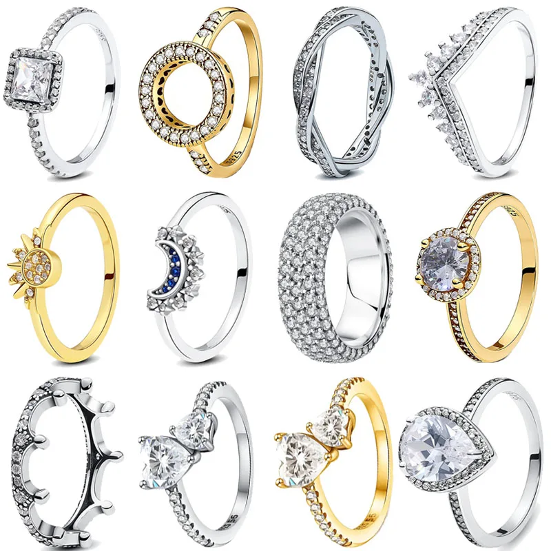 New 925 Sterling Silver Double Heart-shaped Round Sun Ring Fashionable Women's Jewelry Anniversary Commemorative Birthday Gift