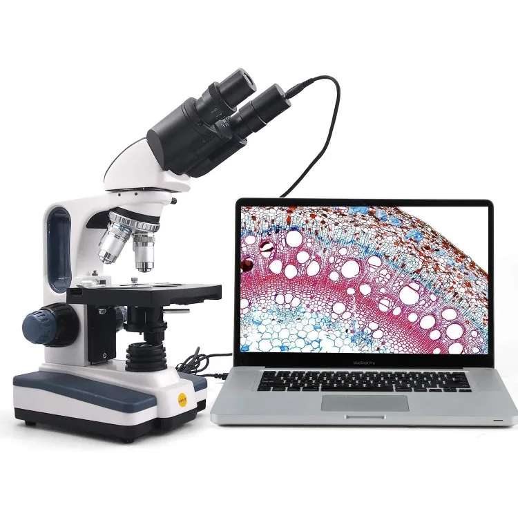 

Binocular Compound Microscope SW350B, 40X-2500X Magnification,Siedentopf Head,Research-Grade,Two-Layer Mechanical Stage