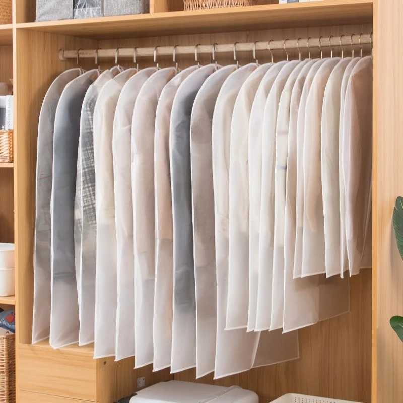 

1pc Clothes Dust Cover Transparent Thickened Washable Dust Bag PEVA Household Dust Cover Coat Suit Cover Hanging Clothes Bag