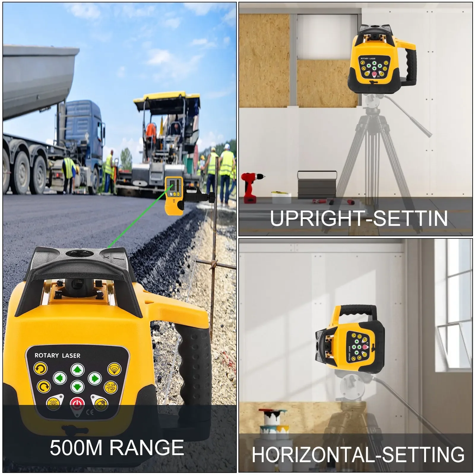 Sihao Rotary Laser Level Kit Red Beam Digital Self-leveling Rotary Laser Kit