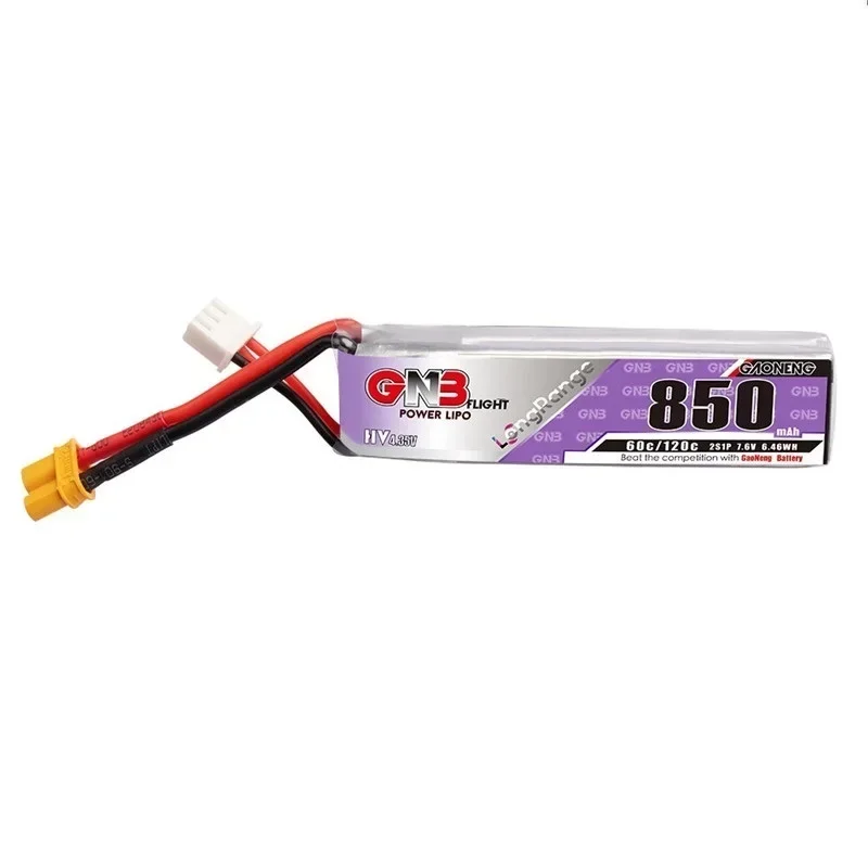 1-10Pcs GNB 2S 850mAh 7.6V 60C HV Lipo แบตเตอรี่ XT30U-F ปลั๊กสําหรับ Happymodel FPV Racing Cine Whoop BetaFPV Drone RC อะไหล่