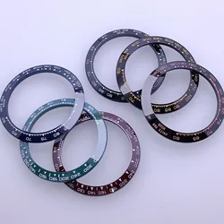 Polychrome Sloped Ceramic bezel insert 38.5*30.5mm 39.3*31.45mm For watch parts (No Luminous)