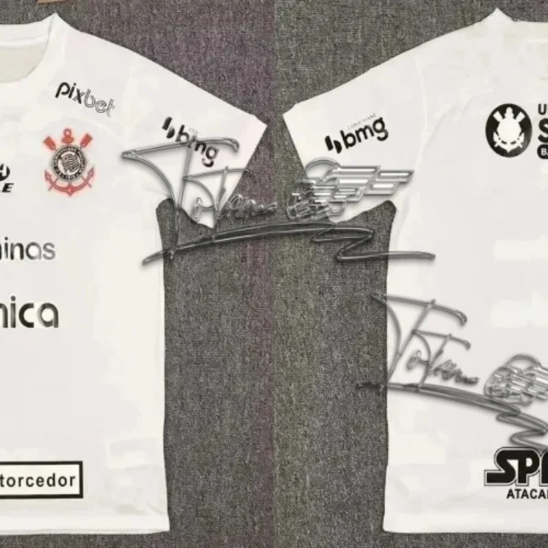 

2025 Corinthians Home And Away Jerseys Football Jerseys 3D Printed Breathable Sports Training Men Tees Tops Kids Clothing MOTO