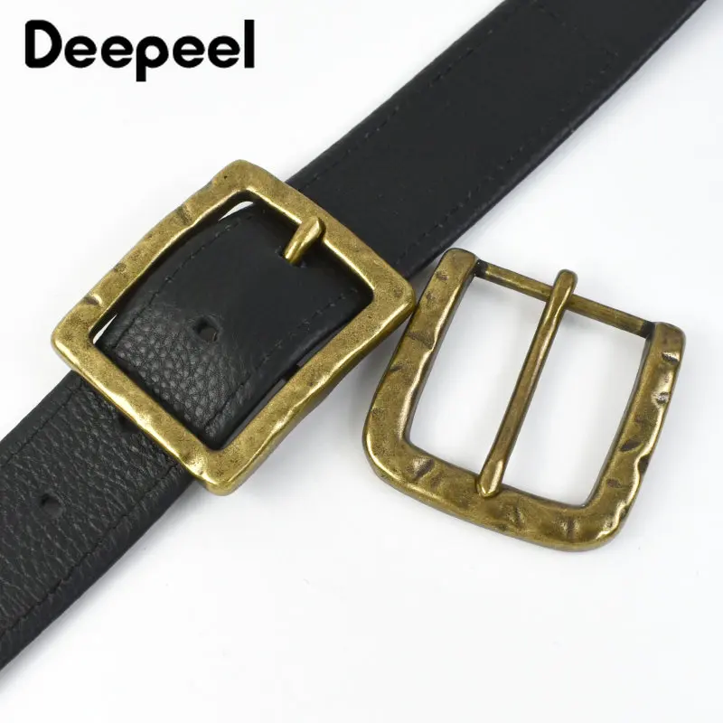 1Pc Deepeel 40mm Metal Belt Buckles Pure Copper Pin Clasp for 37-39mm Men Waistband Clothes Jeans DIY Leather Crafts Accessories