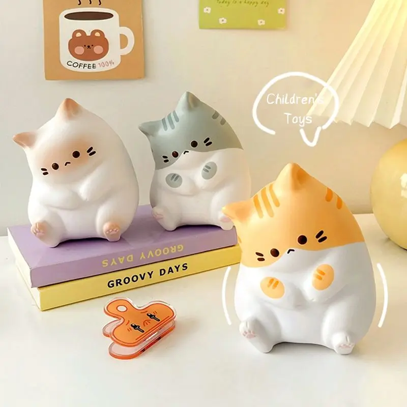 Kawaii Cat Stress Relief Squishy Toy PU Slow Rising Squeeze Antistress Ball Cartoon Table Ornaments Birthday Gift For Girls