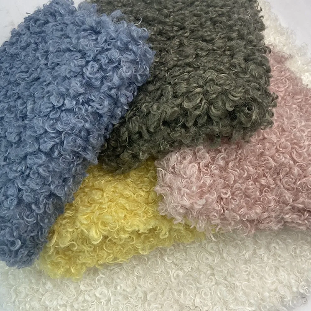New Teddy Plush Fabric 100% Polyester Soft Fabric DIY Doll Hair Non Elastic Solid Color Single Sided Lamb Fleece Fabric