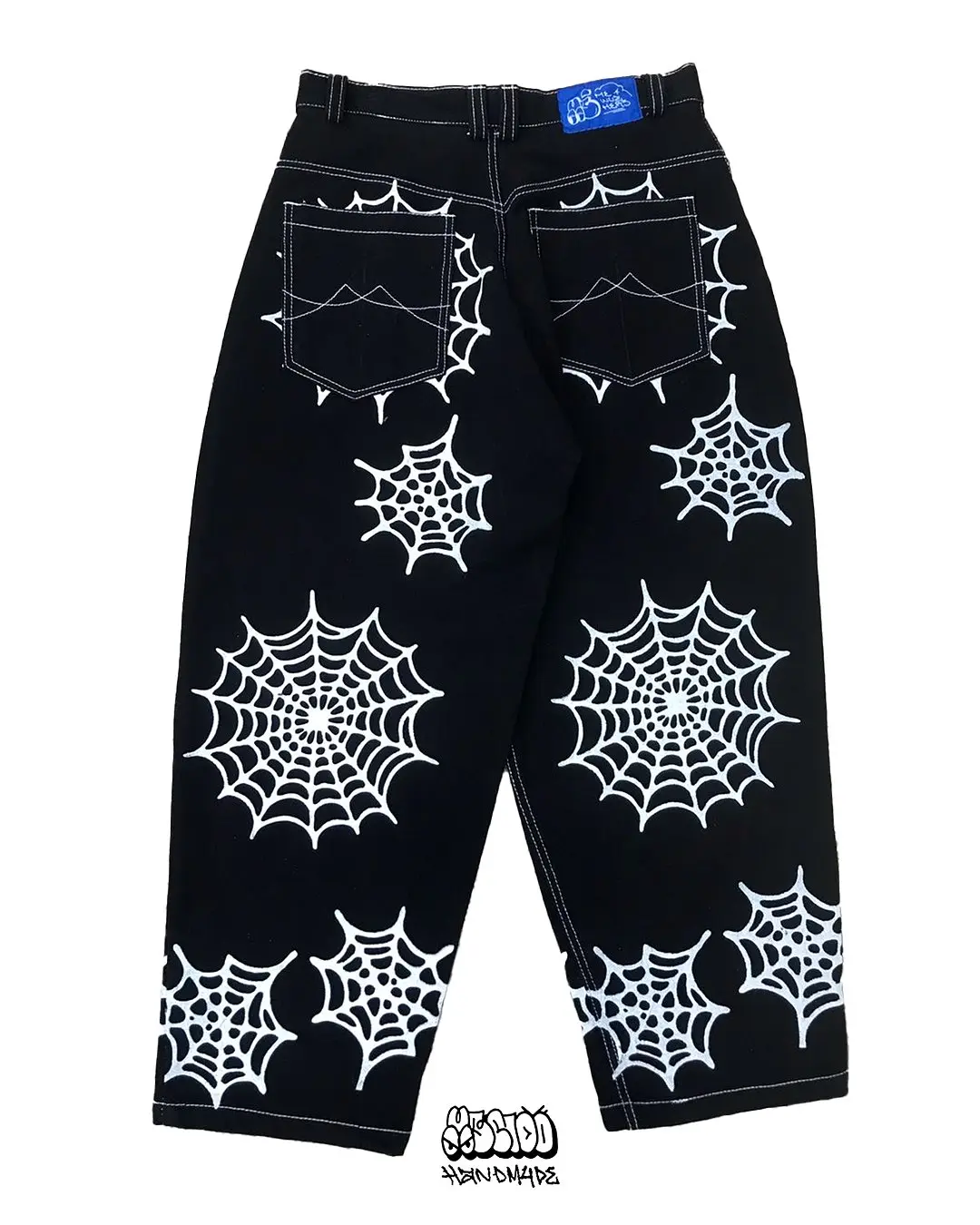 

Забавный узор паутины, индивидуальные прямые джинсы, женская уличная одежда, мешковатые универсальные широкие джинсы, брюки с высокой талией