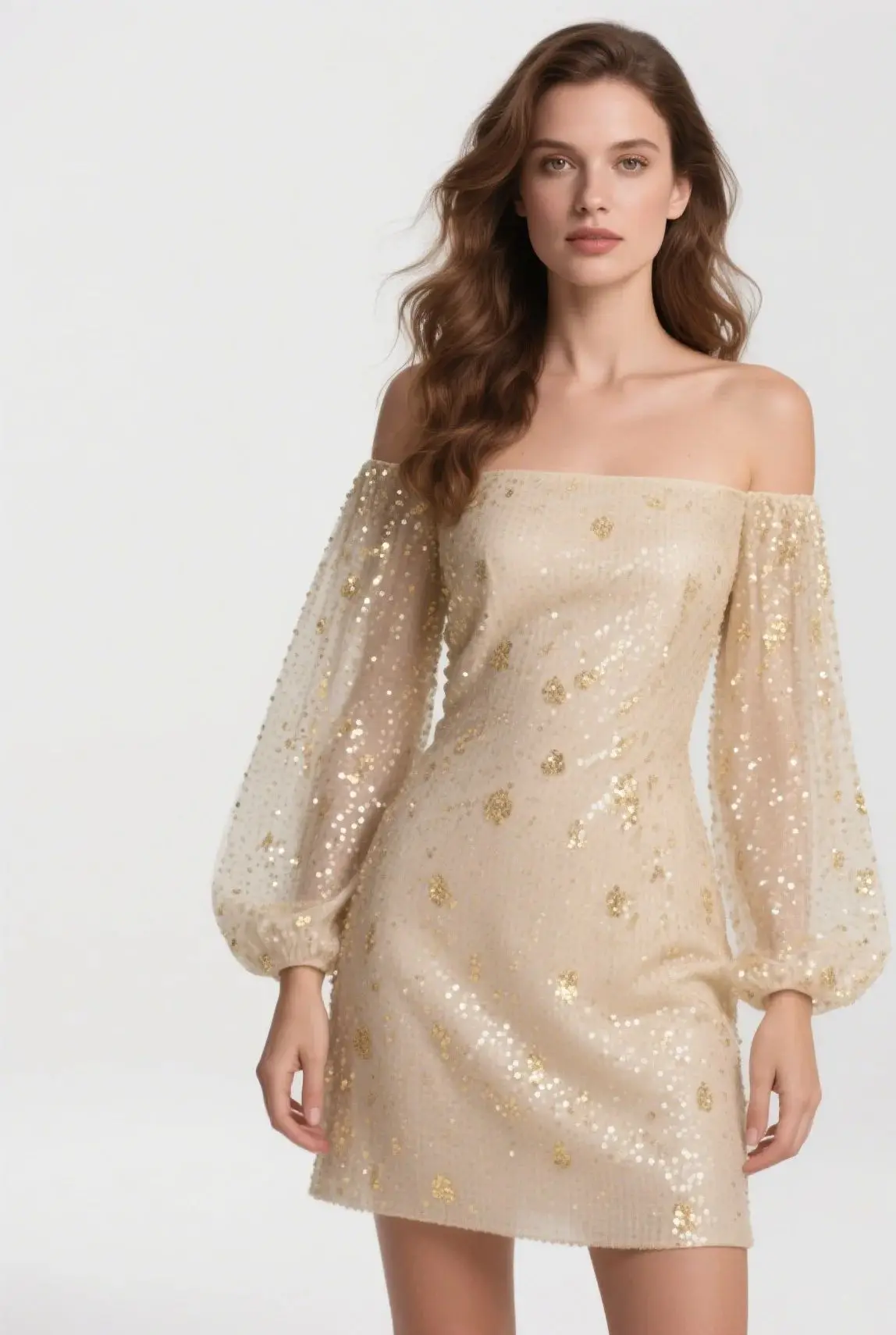 

Sexy Sheath Cocktail Evening Dress Short/Mini Sparkle Sequin Off Shoulder Long Sleeves Homecoming Prom Gown 2025 free customized