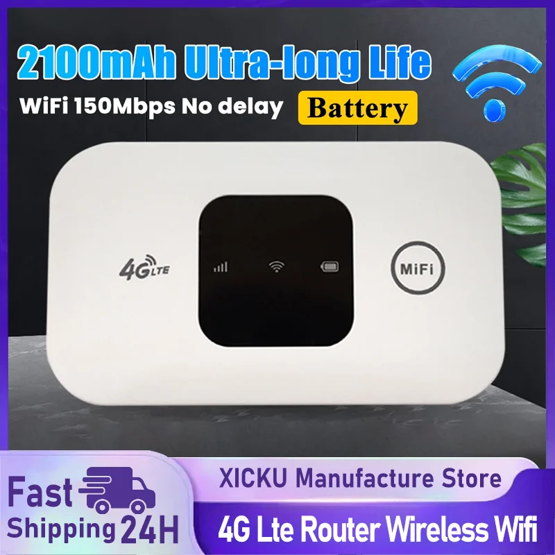 

4G Lte маршрутизатор беспроводной Wi-Fi 2100 мАч мобильная точка доступа со слотом для SIM-карты карманная точка доступа WIFI 150 Мбит/с для путешествий на открытом воздухе в домашнем офисе