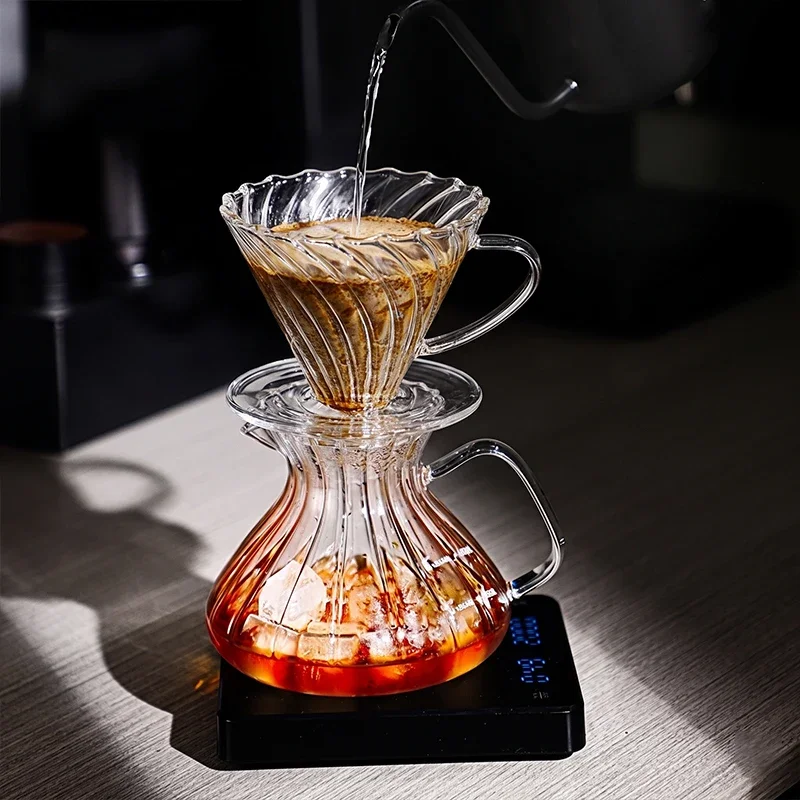 Professional Borosilicate Pour over Coffee Filter Cup - Heat Resistant Sharing Pot Design for Coffee Lovers for Home And Office