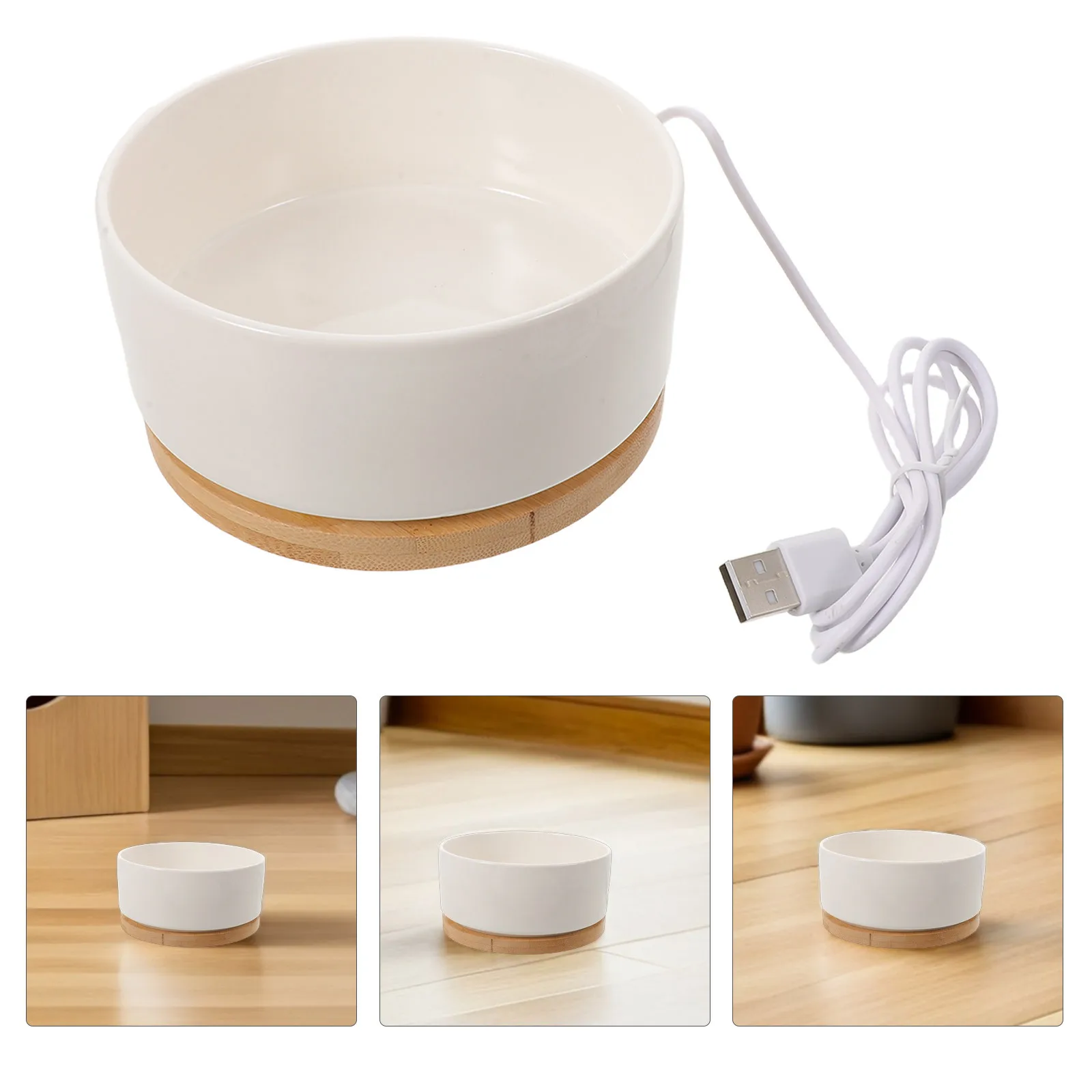 

Ceramic Pet Heated Water Bowl 350Ml USB Heated Cat Food Bowl Thermal Electric Feeder Indoor Outdoor Winter Anti-