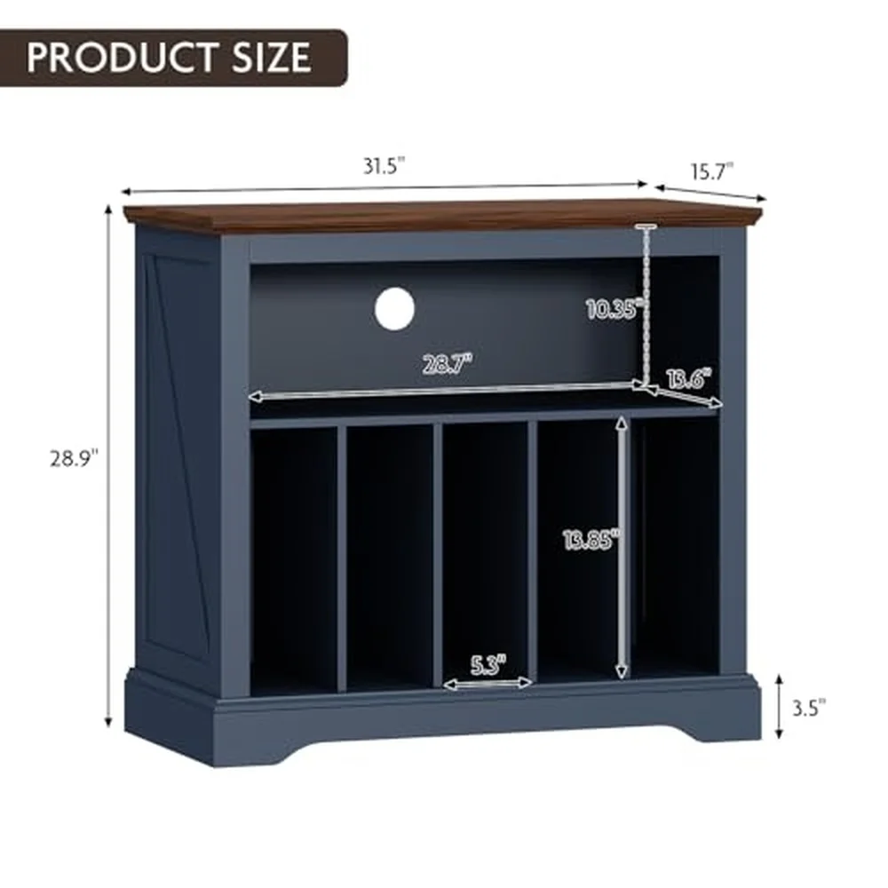 Large Farmhouse Record Player Stand 31.5