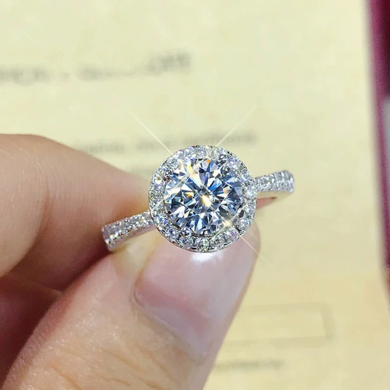 

Классическое кольцо со снежинкой на витой руке 1CT, выращенное в лаборатории бриллиантовое кольцо, серебро 925 пробы, комплект из белого золота с сертификатом