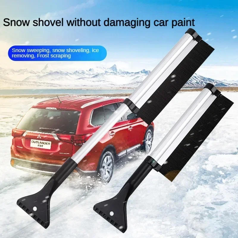 Automotive Snow Shovel Aluminum Alloy Telescopic Snow Shovel Multifunctional Snow and Ice Shovel Winter Tool Car Snow Brush