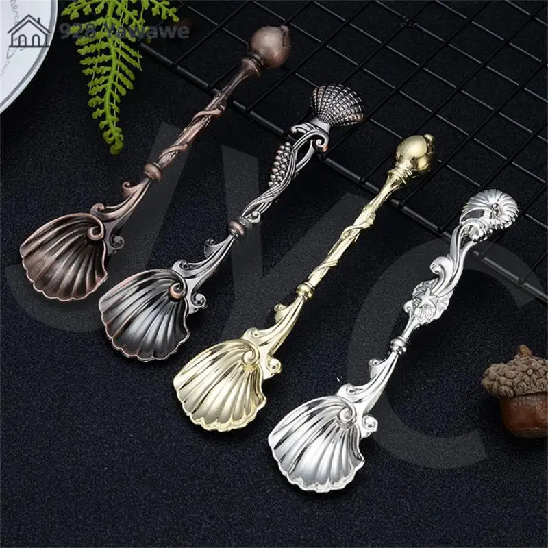 Ice Cream Spoon Zinc Alloy Creative Wholesale Tableware Dessert Scoop Eco-friendly Retro Kitchen Accessories Milk Spoons