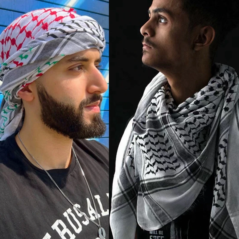 652F Shemagh Desert Keffiyeh sciarpa borsa araba sciarpa con nappe stampata adatta per sciarpa stampata in poliestere per uomo e donna