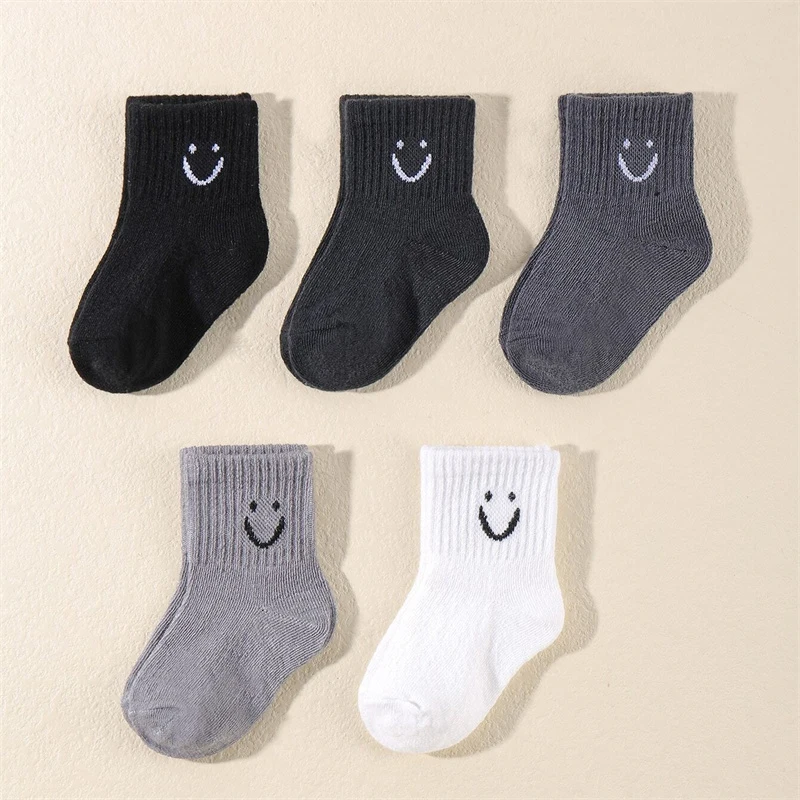 10 Paar Kindersocken-Set - Zufälliges Smiley-Muster Bonbonfarbene Freizeitsocken für Jungen & Mädchen Geeignet für Alle Jahreszeiten – Detail 4