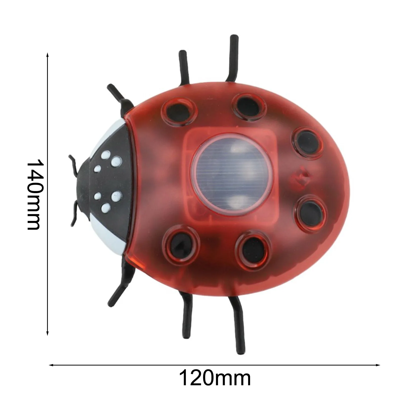Solar Garden Ladybugs Decor with Waterproof Metal Frame and LED Lighting for Hanging on Outdoor Walls and Fences
