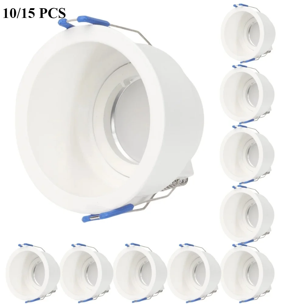 

10/15PCS Ceiling Spotlights Lamp Socket Holder Fixtures Recessed Downlight Round Replacement Aluminum Kit Fitting Mounting