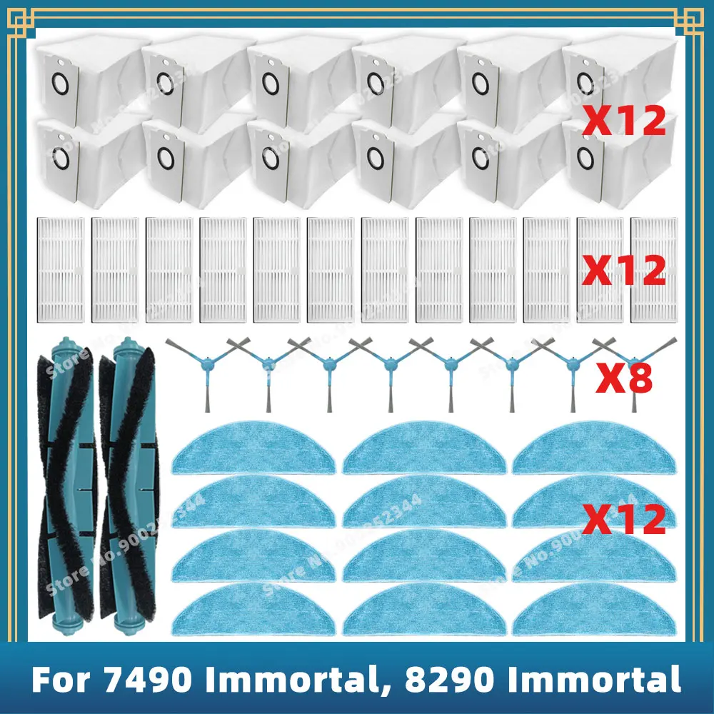 Совместимость с Cecotec Conga 7490 Immortal / 8290 Immortal Ultra Power Genesis X-Treme запасные части, основная боковая щетка, фильтр, швабра, мешок пыли