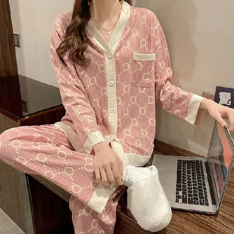 

Hot 2026Springautumnnewwomen Long Sleeved Pants Modal Sleepwear Skin Friendly Soft Comfort Fashion Casual Loose Home Clothingset