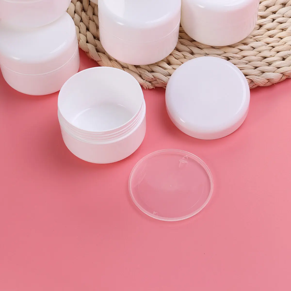 10Pcs Empty Cream Container Mini Plastic Box Screw Thread for Face Cream Body Balm Ointment Makeup Art Supplies