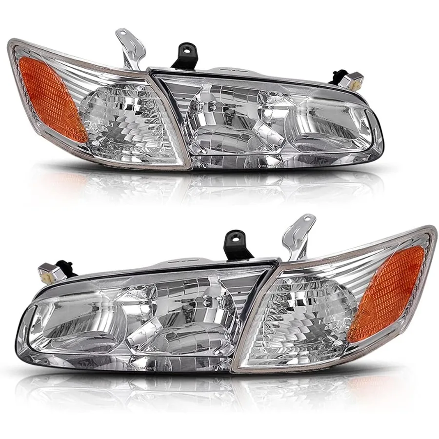 

Headlight Assembly Compatible with 2000 2001 Camry Headlamps+Amber Corner Lamps