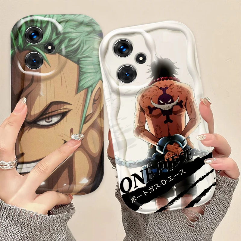 Cartoon L-uffys Z-oro For Xiaomi Redmi Note 13 12 12S 11S 11 10 9 8 10A 9C 9T Pro Plus 5G Wave Oil Back Phone Case