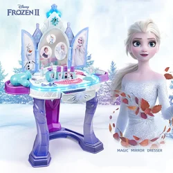 Disney-Juego de maquillaje de princesa Frozen para niños, cosméticos con AIR GESTURE, lápiz labial, anillo, perfume, tocador para niñas, regalo