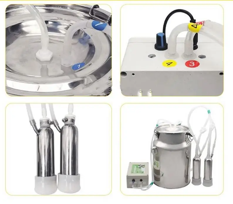 

10L Vacuum Type Automatic Dairy Cows Goat Sheep Milk Machine Pulsation Portable Electric Cow Milking Machines