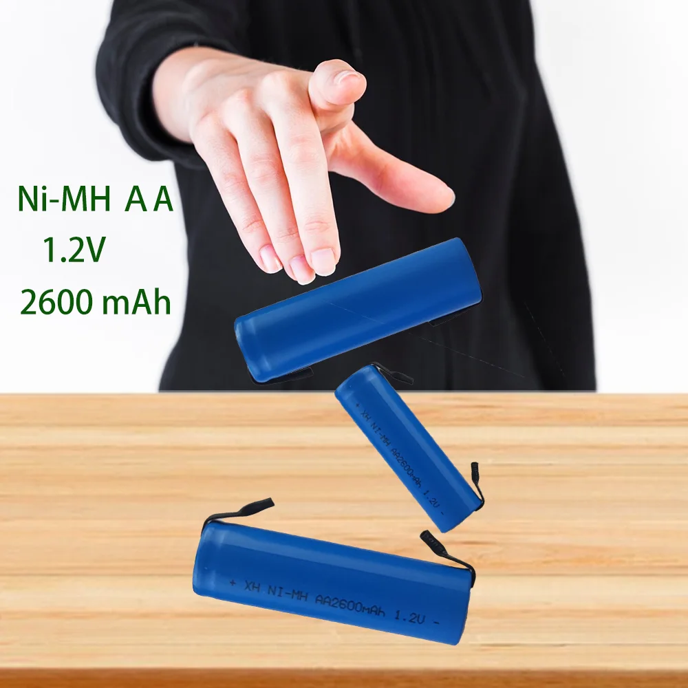 AA 1.2V-D 2600mAh NI-MH 충전식 배터리, MP3 RC 장난감에 적합, LED 손전등 등, 베이프 블루 휴대용